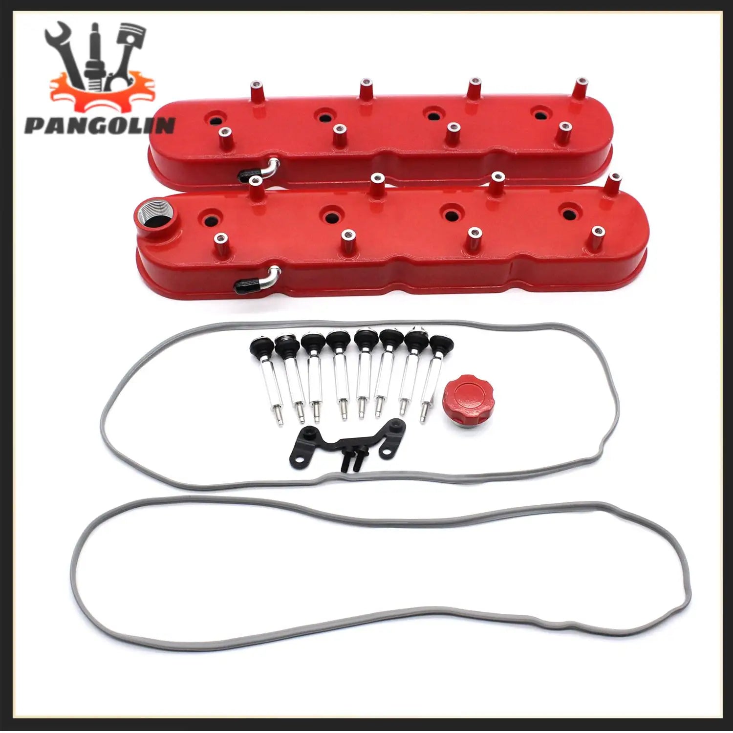 2Pcs 241-113 Aluminum Gloss Red Tall LS Valve Covers For Chevy LS1 LS2 LS3 LS6 LS7 Engines Valve Covers Accessories