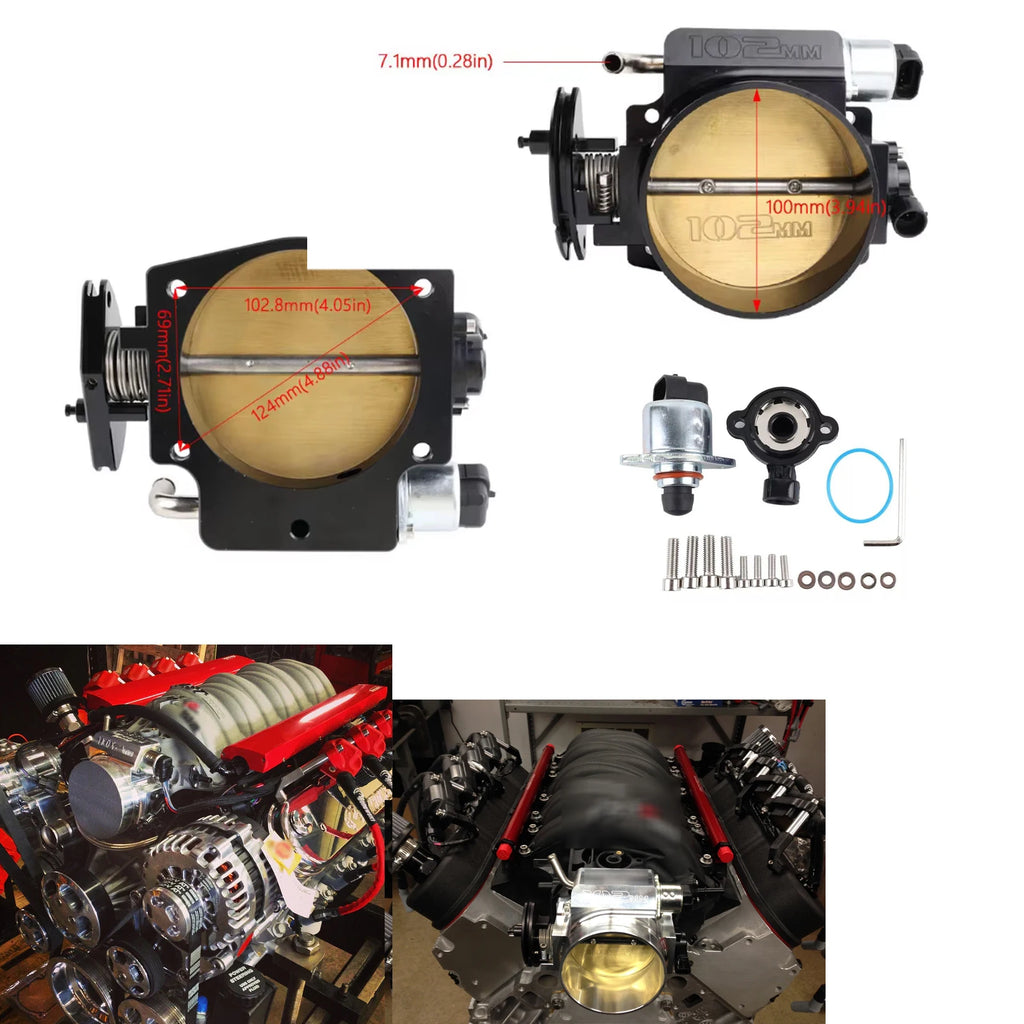LS 102mm  with cable drive direct replacement Intake Manifold Throttle Body  Aluminum+ TPS + IAC For LS1 LS2 LS3 LS6 LSX